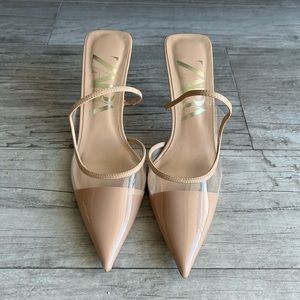 Zara , high heels , cream color